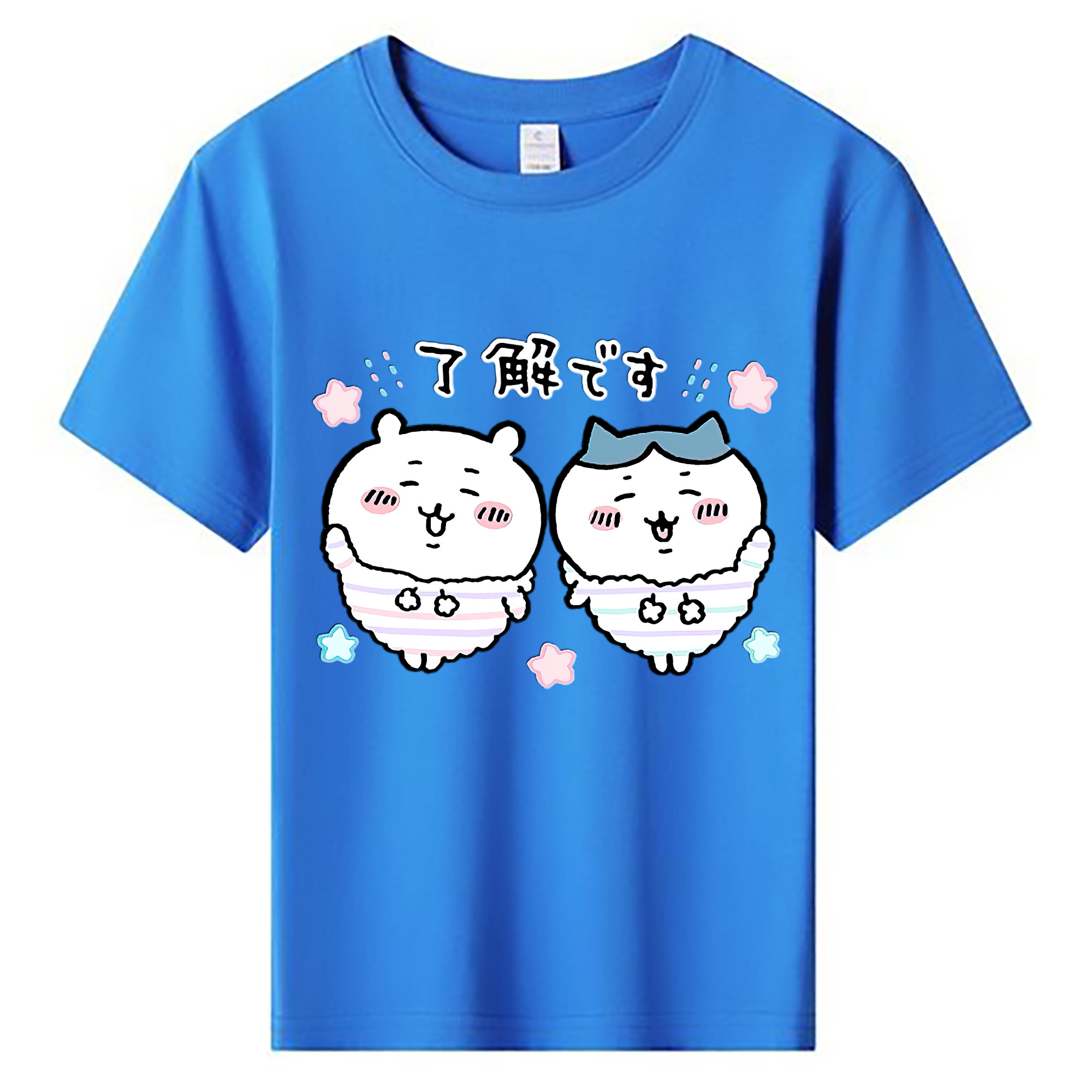 （画像用） ちいかわ ハチワレ Chii-kawa hachiware 綿100％キッズTシャツ（フロントプリント）
